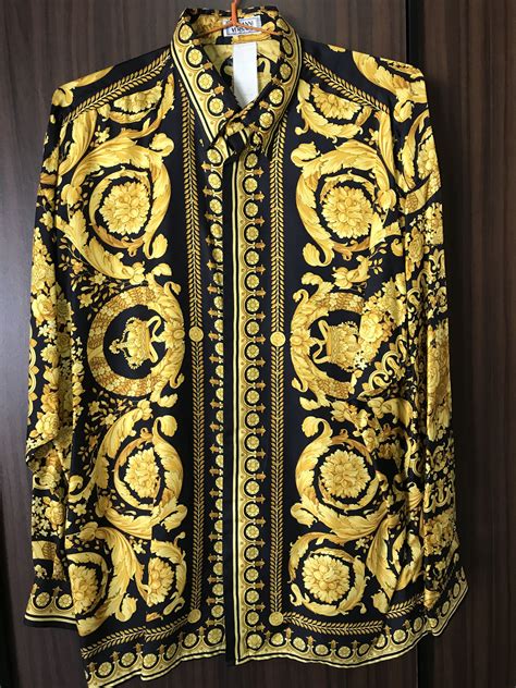 classic versace silk shirt|pre owned versace.